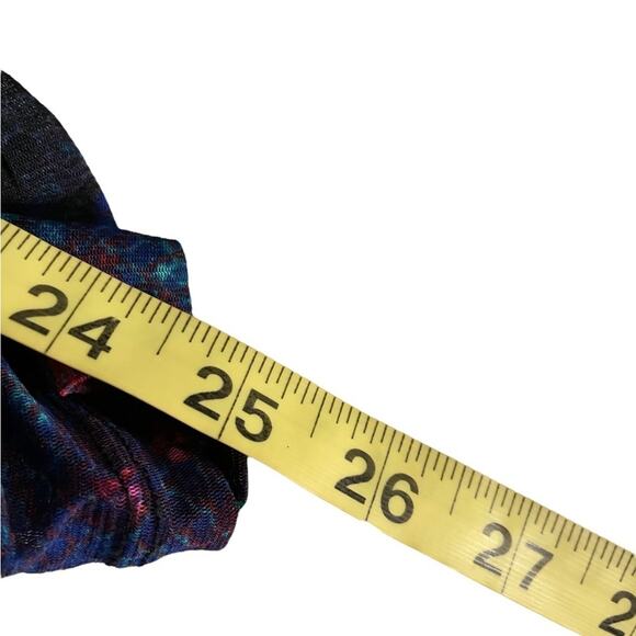 INC Sheer TOP Womens L Petite Purple Snakeskin Pattern Long Sleeve Turtle Neck - Picture 8 of 11